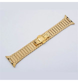 Stuff Certified® Metalowy pasek do zegarka iWatch 40 mm - Bransoletka Opaska na rękę Pasek ze stali nierdzewnej do zegarka Złoty