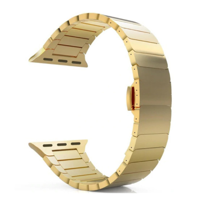 Metalowy pasek do zegarka iWatch 42 mm - Bransoletka Opaska na rękę Pasek do zegarka ze stali nierdzewnej Złoty