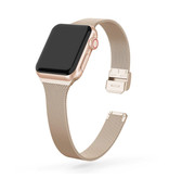 HZCXMU Milanees Mesh Bandje voor iWatch 44mm - Metalen Luxe Armband Polsband Roestvrij Staal Horlogeband Goud