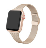 HZCXMU Milanees Mesh Bandje voor iWatch 44mm - Metalen Luxe Armband Polsband Roestvrij Staal Horlogeband Goud