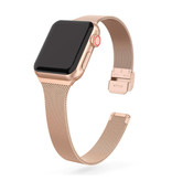HZCXMU Milanese Mesh Strap for iWatch 38mm - Metal Luxury Bracelet Wristband Stainless Steel Watchband Rose Gold