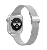 HZCXMU Bracelet maille milanaise pour iWatch 38 mm - Bracelet de luxe en métal Bracelet de montre en acier inoxydable argent