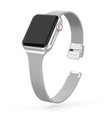 HZCXMU Bracelet maille milanaise pour iWatch 38 mm - Bracelet de luxe en métal Bracelet de montre en acier inoxydable argent