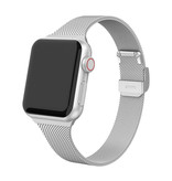 HZCXMU Bracelet maille milanaise pour iWatch 38 mm - Bracelet de luxe en métal Bracelet de montre en acier inoxydable argent