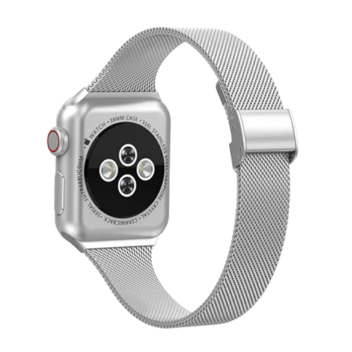 HZCXMU Milanese Mesh Strap for iWatch 44mm - Luxury Metal Bracelet Wristband Stainless Steel Watchband Silver