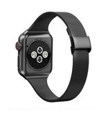 HZCXMU Milanese Mesh Armband für iWatch 44mm - Luxus Metallarmband Armband Edelstahl Armband Schwarz