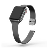 HZCXMU Bracelet en maille milanaise pour iWatch 44 mm - Bracelet en métal de luxe Bracelet en acier inoxydable noir