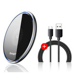 Essager Chargeur sans fil universel Qi 15W - Chargeur sans fil à charge rapide 2A noir