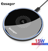 Essager 15W Qi Universal Wireless Charger - 2A Wireless Charging Charging Pad Schwarz