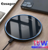 Essager 15W Qi Universal Wireless Charger - 2A Fast Charging Wireless Charging Pad Black