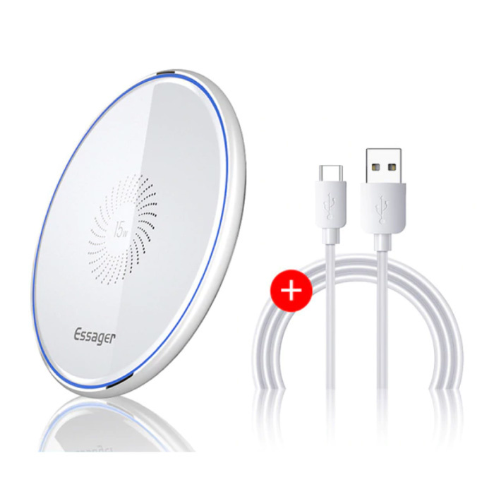 15W Qi Universal Wireless Charger - 2A Fast Charging Wireless Charging Pad White