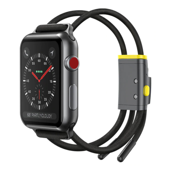 Baseus Sport Bandje voor iWatch 38mm / 40mm - Katoenen Armband Polsband Horlogeband Zwart