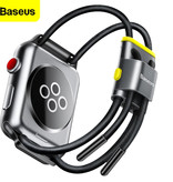 Baseus Sport Bandje voor iWatch 38mm / 40mm - Katoenen Armband Polsband Horlogeband Zwart