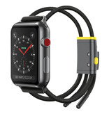 Baseus Sport Bandje voor iWatch 42mm / 44mm - Katoenen Armband Polsband Horlogeband Zwart