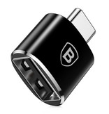 Baseus Convertidor Adaptador Tipo C a USB - USB Hembra / USB-C Macho - Carga Rápida de 2.4A y Transferencia de Datos