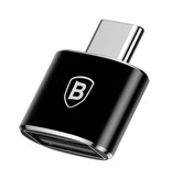 Baseus Convertidor Adaptador Tipo C a USB - USB Hembra / USB-C Macho - Carga Rápida de 2.4A y Transferencia de Datos