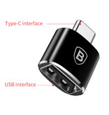 Baseus Convertidor Adaptador Tipo C a USB - USB Hembra / USB-C Macho - Carga Rápida de 2.4A y Transferencia de Datos