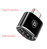 Baseus Convertitore adattatore da tipo C a USB - USB femmina / USB-C maschio - Ricarica rapida e trasferimento dati da 2,4 A