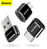 Baseus Convertidor Adaptador Tipo C a Micro-USB - Micro-USB Hembra / USB-C Macho - Carga Rápida de 2.4A y Transferencia de Datos