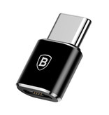 Baseus Convertidor Adaptador Tipo C a Micro-USB - Micro-USB Hembra / USB-C Macho - Carga Rápida de 2.4A y Transferencia de Datos