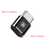 Baseus Convertitore adattatore da tipo C a micro USB - Micro-USB femmina / USB-C maschio - Ricarica rapida e trasferimento dati da 2,4 A