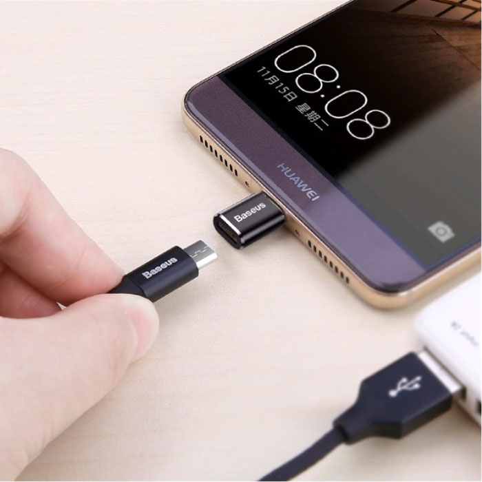 Baseus USB to Type C Adapter Converter - USB-C Female / USB Male - 2.4A Fast Charging and Data Transfer
