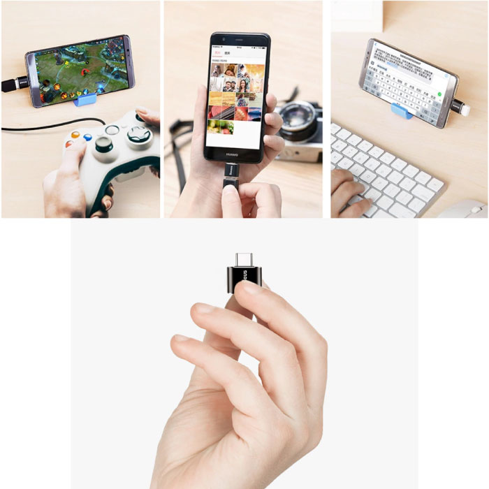 Baseus USB to Type C Adapter Converter - USB-C Female / USB Male - 2.4A Fast Charging and Data Transfer