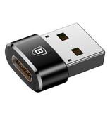 Baseus Convertidor Adaptador USB a Tipo C - USB-C Hembra / USB Macho - 2.4A Carga Rápida y Transferencia de Datos