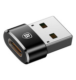 Baseus Convertitore adattatore da USB a tipo C - USB-C femmina / USB maschio - Ricarica rapida e trasferimento dati da 2,4 A