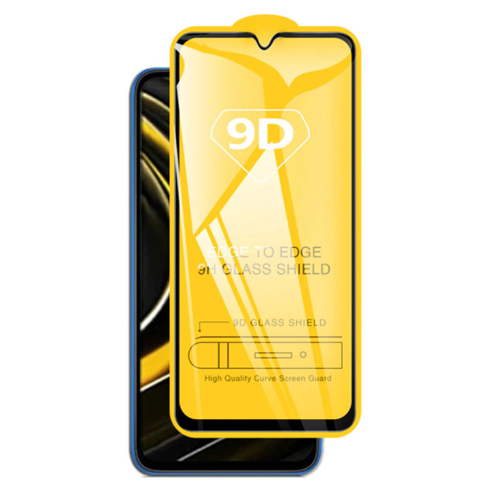 2-pak Xiaomi Poco M3 Screen Protector Full Cover 9D Szkło hartowane Szkło hartowane