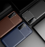 Stuff Certified® Etui Samsung Galaxy S21 - odporne na wstrząsy Etui z gumy silikonowej w kolorze brązowym