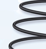 URVNS Cable de carga USB-C rizado - Cable de datos de resorte en espiral 5A Cable de cargador de 1,5 metros Negro