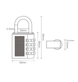 Stuff Certified® Combinaison de numéros de cadenas - Serrure de bicyclette résistante aux intempéries Serrure à chaîne antivol en acier inoxydable rouge