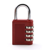 Stuff Certified® Padlock Number Combination - Weather Resistant Bicycle Lock Chain Lock Anti-Theft Stainless Steel Red