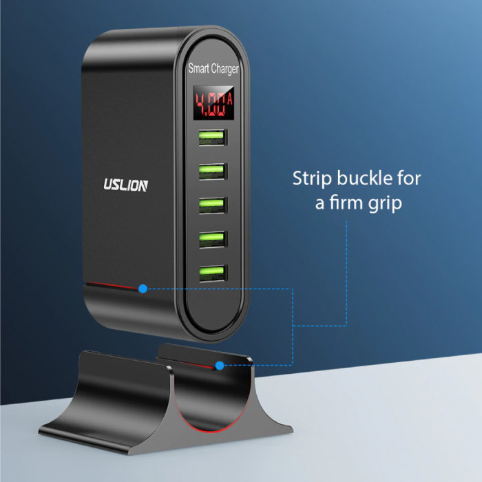 Ricarica USB Display 5-Port LED Stazione della casa della parete