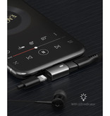 Mcdodo Cargador y divisor AUX para iPhone Lightning - Adaptador divisor de audio para auriculares Negro