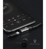 Mcdodo Caricabatterie Lightning per iPhone e splitter AUX - Adattatore splitter audio per cuffie nero