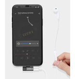 Mcdodo Ładowarka iPhone Lightning i rozdzielacz AUX - adapter rozgałęźnika audio do słuchawek Czarny