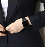 Stuff Certified® Bracelet en cuir pour iWatch 38 mm - Bracelet Bracelet en cuir durable Bracelet en acier inoxydable fermoir bleu