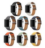 Stuff Certified® Leren Bandje voor iWatch 42mm - Armband Polsband Duurzaam Leer Horlogeband Roestvrij Staal Sluiting Oranje