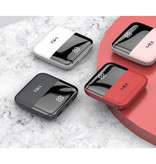 Caseier Dual 2x USB Port Mini Powerbank 10,000mAh - Pantalla LED Cargador de batería de emergencia externo Cargador de batería Blanco