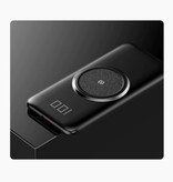 Caseier Power Bank 10 000 mAh Qi - Bezprzewodowe ładowanie - 4 rodzaje Kabel ładujący - Wyświetlacz LED USB Ładowarka awaryjna Ładowarka baterii Czarna