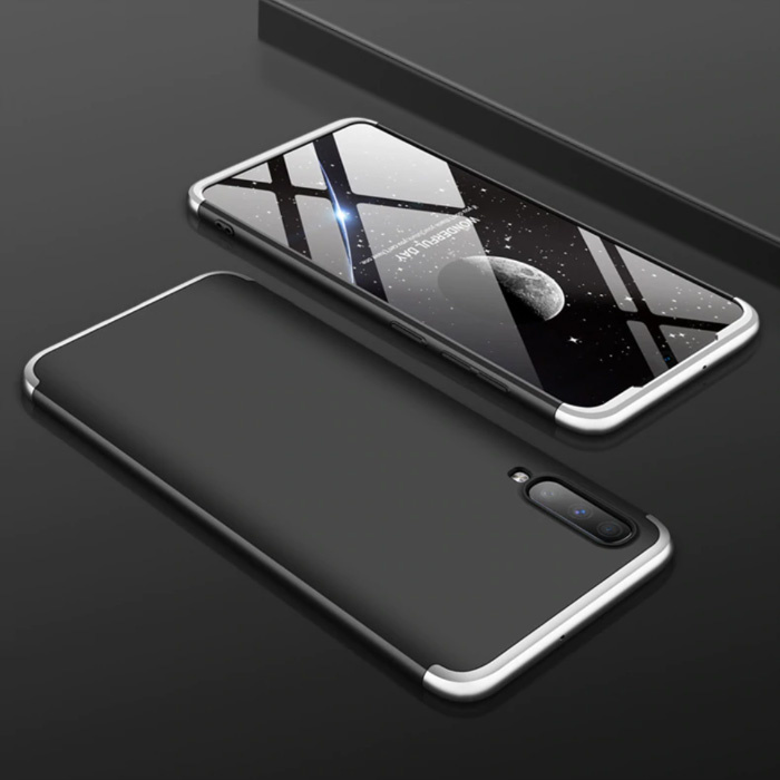 Samsung Galaxy A50 Hybrid Hoesje - Full Body Shockproof Case Cover Zwart-Wit