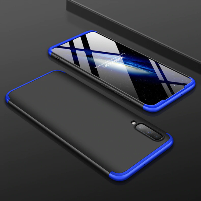 Custodia Ibrida per Samsung Galaxy A70 - Cover Full Body Antiurto Nera-Blu