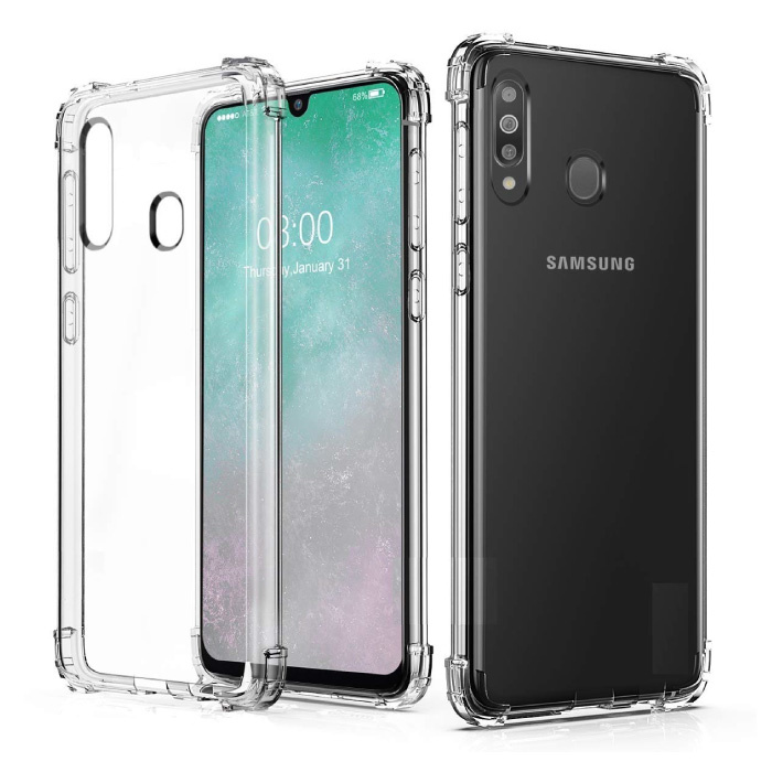 Przezroczysty Bumper Case Samsung Galaxy M30s - Przezroczysty Pokrowiec Silikon TPU Anti-Shock