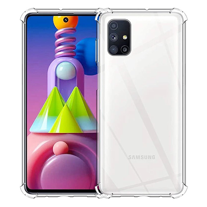 Coque Bumper Transparente Samsung Galaxy M51 - Coque Transparente Silicone TPU Anti-Choc