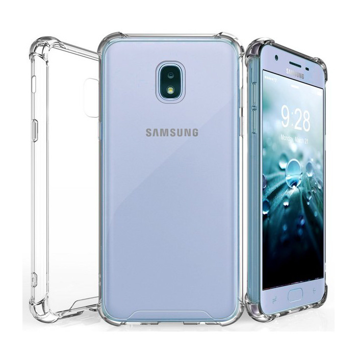 Przezroczysty Bumper Case Samsung Galaxy J7 - Przezroczysty Pokrowiec Silikon TPU Anti-Shock