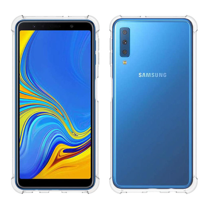 Custodia Bumper Trasparente per Samsung Galaxy A7 2018 - Cover Trasparente in Silicone TPU Anti-Shock