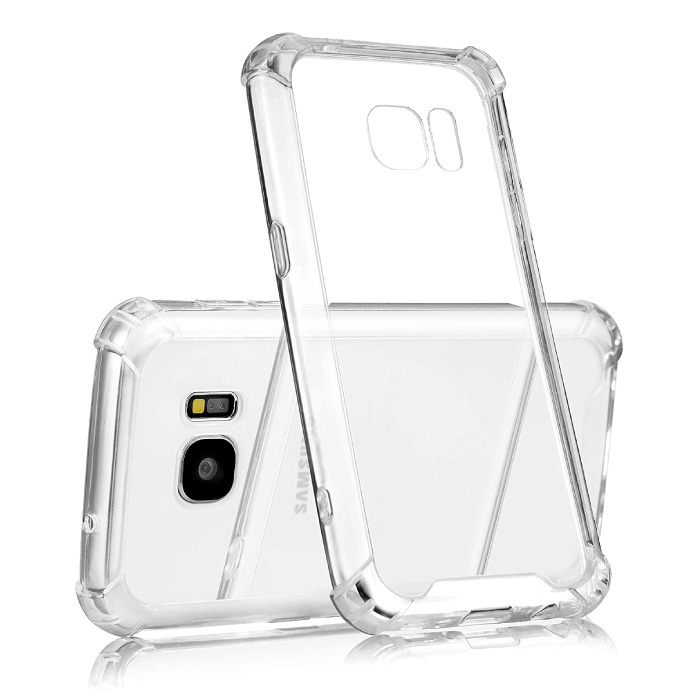 Coque Bumper Transparente Samsung Galaxy S7 Edge - Coque Transparente Silicone TPU Anti-Choc