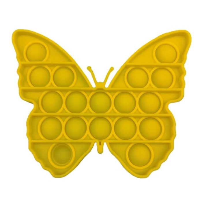Stuff Certified® Pop It Butterfly - Fidget Anti Stress Toy Bubble Toy Silicone Yellow